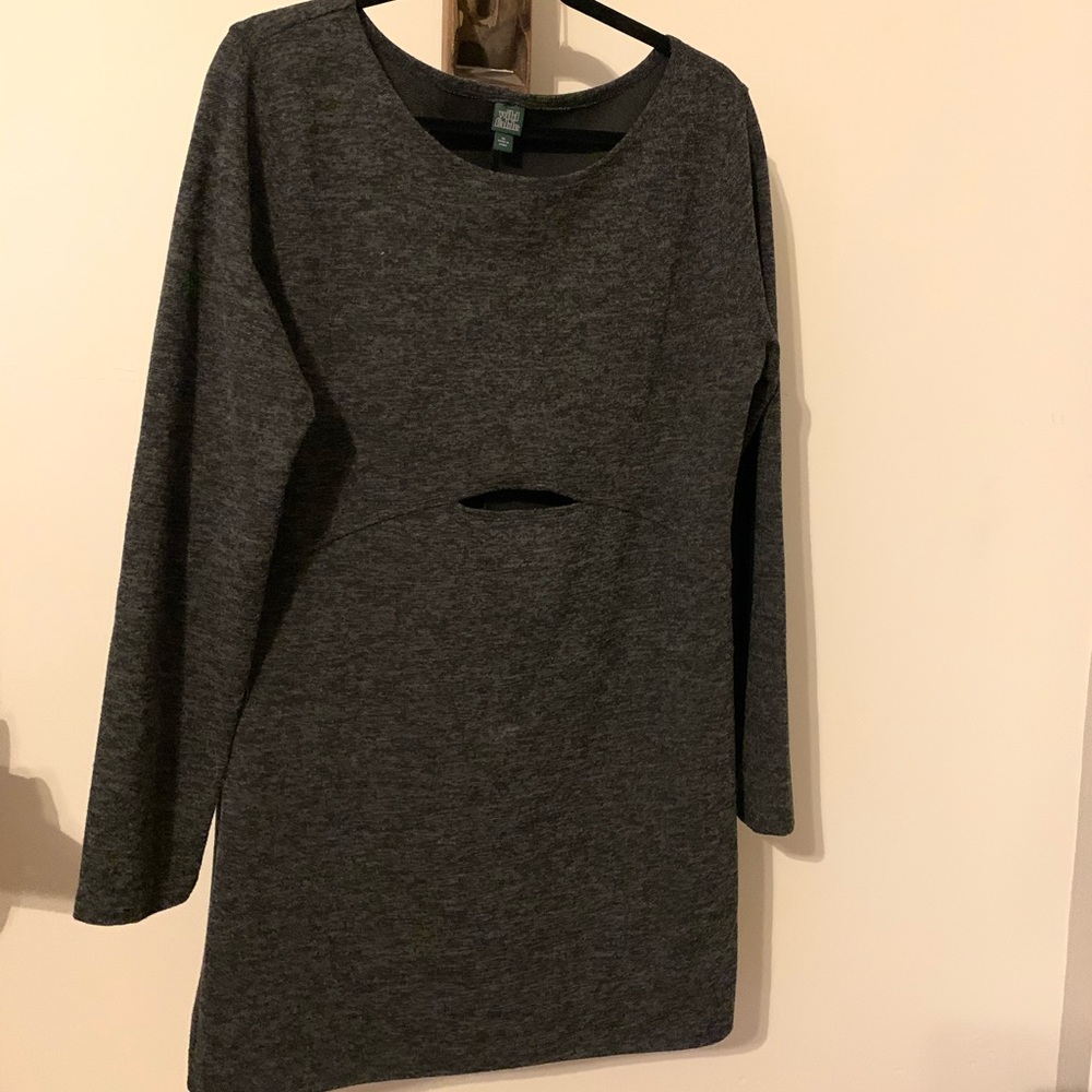 Grey long sleeve sweater dress